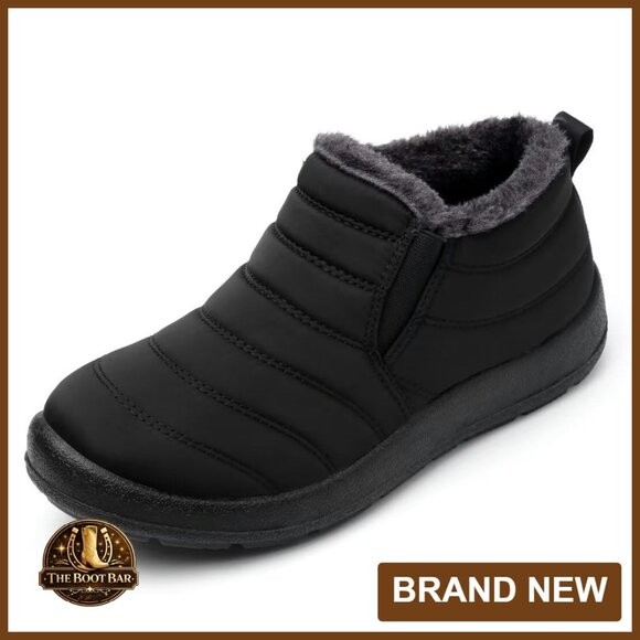 Fur Lined Waterproof Snow Boots Women's Size 6-11 Winter Ankle Booties